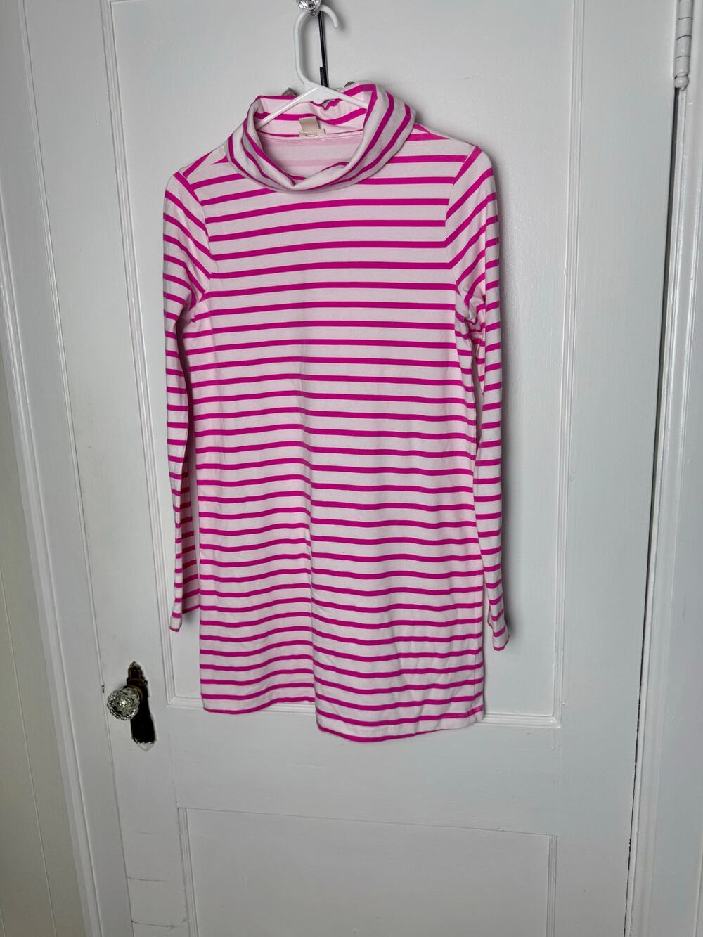 Crewcuts J. Crew Pink Striped Turtleneck Girly Long Sleeve Knit Dress Girl's 14